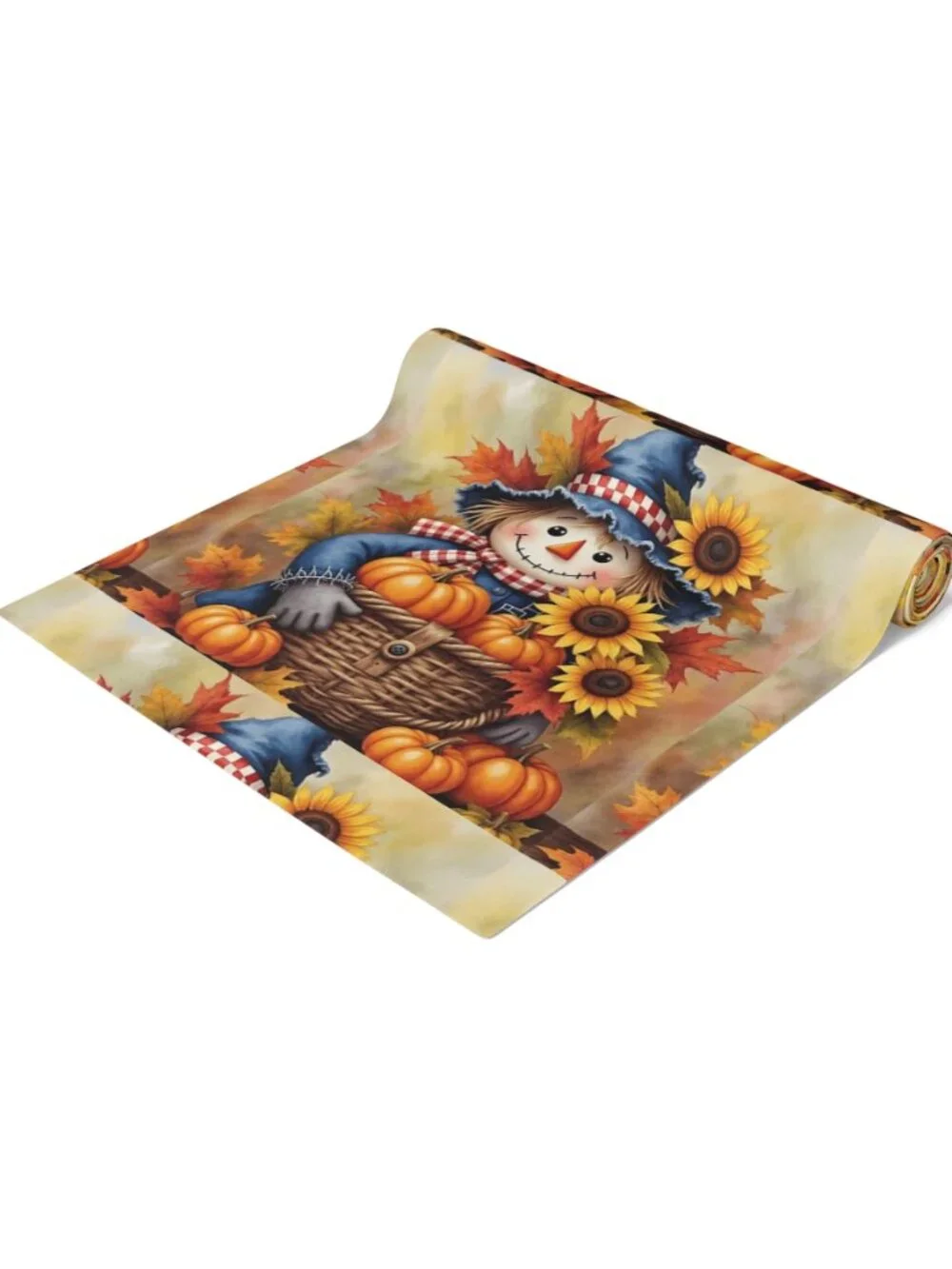 Scarecrow Pumpkin Sunflower Table Runner Fall Autumn Decor